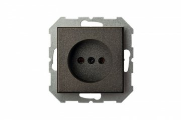 Розетка 2P Liregus Epsilon антрацит 28-105