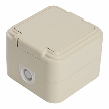 Розетка 2P+PE Stekker Брест с крышкой слоновая кость PST16-21-44 49058