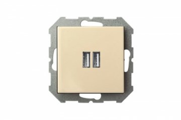 Розетка 2xUSB Liregus Epsilon бежевый 28-0712