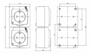 Розетка двойная 2P+PE IEK Germes Plus дымчатый ERMP22-K03-16-54-EC