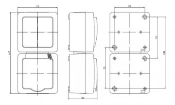 Розетка двойная 2P+PE IEK Germes Plus с крышкой белая ERMP22-K01-16-54-EC