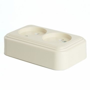Розетка двойная 2P Stekker Брест слоновая кость PST16-30-20 49057