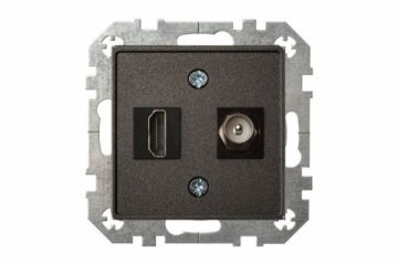 Розетка HDMI/TV оконечная Liregus Epsilon антрацит 28-1132