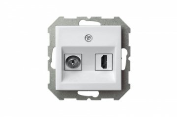 Розетка HDMI/TV оконечная Liregus Epsilon белый 28-0351