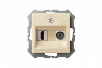 Розетка HDMI/TV оконечная Liregus Epsilon бежевый 28-0851