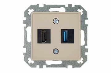 Розетка HDMI/USB Liregus Retro кремовый омбре 29-140