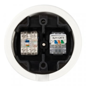 Розетка компьютерная RJ45/телефонная RJ11 TDM Electric "Болонь" белая SQ1820-0052