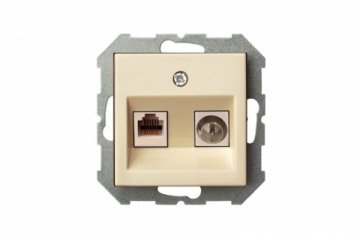 Розетка RJ45/TV Liregus Epsilon бежевый 28-073