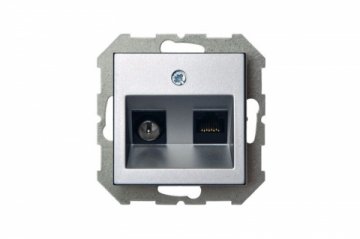 Розетка RJ45/TV Liregus Epsilon серебро 28-183