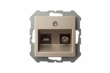 Розетка RJ45/TV Liregus Epsilon шампань 28-315
