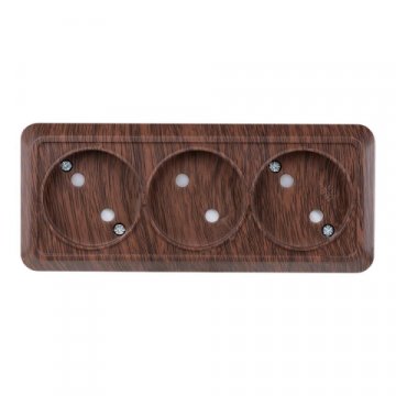 Розетка тройная 2P TDM Electric Ладога со шторками бук SQ1801-0325