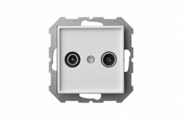 Розетка TV/R оконечная Liregus Epsilon белый 28-026