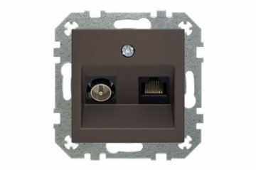 Розетка TV/RJ45 Liregus Retro коричневый омбре 29-034