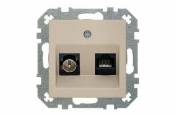 Розетка TV/RJ45 Liregus Retro кремовый омбре 29-135