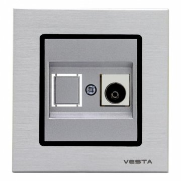Розетка TV Vesta-Electric Exclusive Silver Metallic серебро FRZ00041012SER
