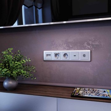 Розетка Werkel с заземлением, шторками и USBх2 серебряная W1171506 4690389156458