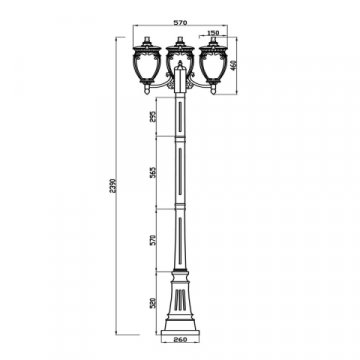 Садово-парковый светильник Maytoni Fleur O414FL-03GB