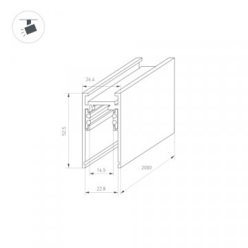 Шинопровод магнитный Arlight Mag-Orient-Track-2652-2000 033632