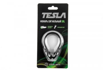 Сигнальный светодиодный фонарь Tesla от батареек 90х65 SRL
