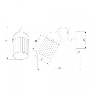 Спот Eurosvet Mars 20122/1 черный/тертый серый