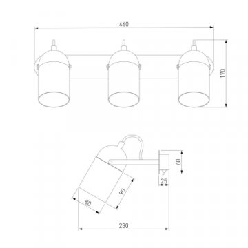 Спот Eurosvet Mars 20122/3 черный/тертый серый