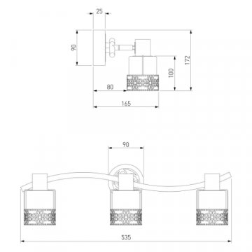 Спот Eurosvet Silvia 20025/3 белый с золотом/ хром