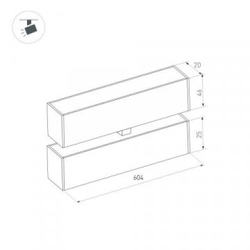 Светильник Arlight MAG-FLAT-FOLD-25-S600-18W Warm3000 (BK, 100 deg, 24V) 034238