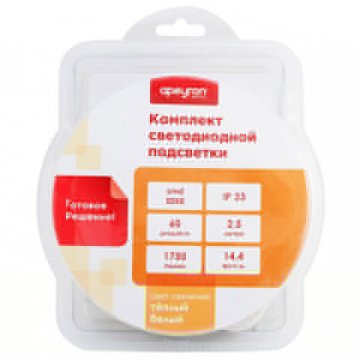 Светодиодная лента Apeyron 14,4W/m 60LED/m 5050SMD теплый белый 2,5M 10-13