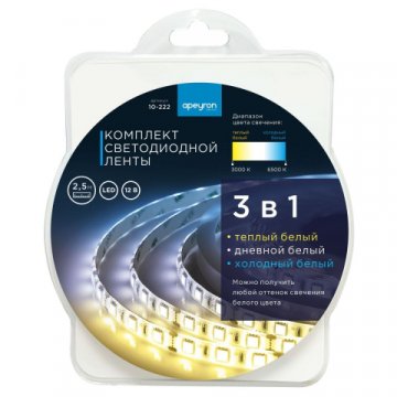 Светодиодная лента Apeyron 14,4W/m 60LED/m 5050SMD теплый белый/холодный белый 2,5M 10-222