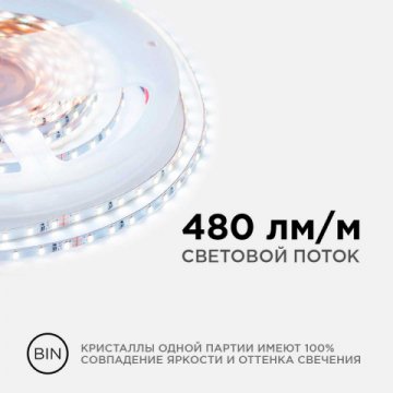 Светодиодная лента Apeyron 5,4W/m 120LED/m 2216SMD холодный белый 5M R00-380