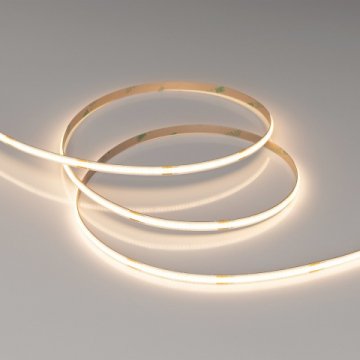 Светодиодная лента Arlight 6W/m 480LED/m CSPSMD теплый белый 4M COB-X480-6mm 24V Warm3000 039054