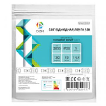 Светодиодная лента OGM 14,4W/m 180LED/m 2835SMD холодный белый 5M LSE-264