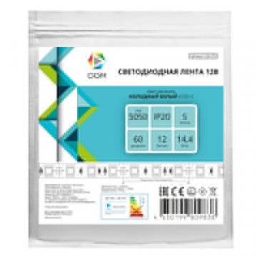 Светодиодная лента OGM 14,4W/m 60LED/m 5050SMD холодный белый 5M LSE-270