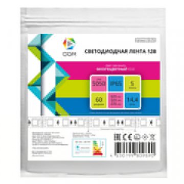 Светодиодная лента OGM 14,4W/m 60LED/m 5050SMD разноцветный (RGB) 5M LSE-276