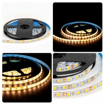 Светодиодная лента OGM 14,4W/m 60LED/m 5050SMD теплый белый 5M LSE-273