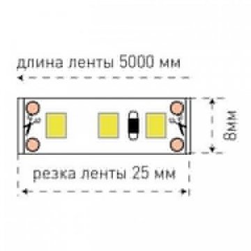 Светодиодная лента SWG 12W/m 120LED/m 2835SMD холодный белый 5M 001577