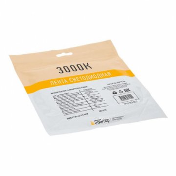 Светодиодная лента SWG 12W/m 120LED/m 2835SMD теплый белый 5M 001576