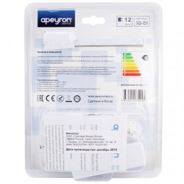 Светодиодная влагозащищенная лента Apeyron 7,2W/m 30LED/m 5050SMD холодный белый 5M 10-01