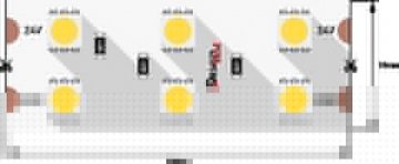 Светодиодная влагозащищенная лента DesignLed 28,8W/m 120LED/m 5050SMD холодный белый 5M 000522