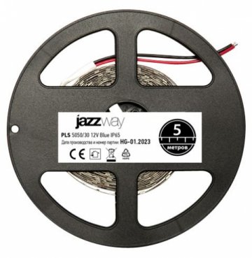 Светодиодная влагозащищенная лента Jazzway 7,2W/m 30Led/m 5050SMD синий 5M 327576