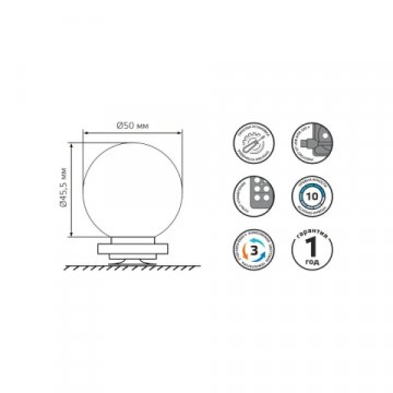 Светодиодный светильник для зеркал Gauss MAKEUP MK001