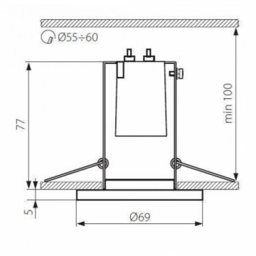 Точечный светильник Kanlux RAGO DL-R50-C/M 1074
