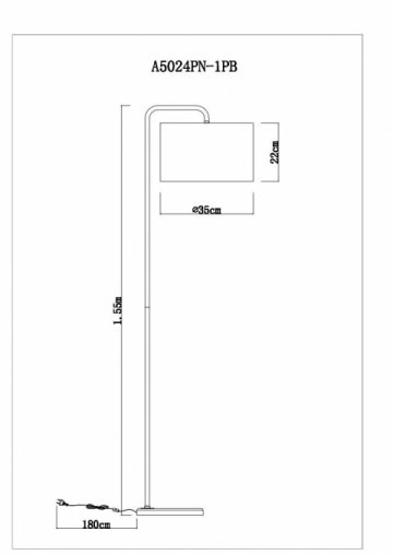Торшер Arte Lamp Rupert A5024PN-1PB