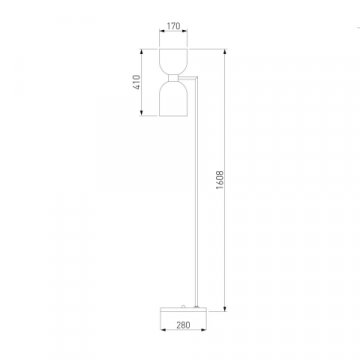 Торшер Eurosvet Tandem 01085/2 латунь