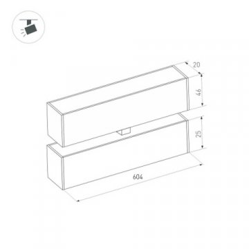 Трековый светильник для магнитного шинопровода Arlight MAG-FLAT-FOLD-25-S604-18W Day4000 034239