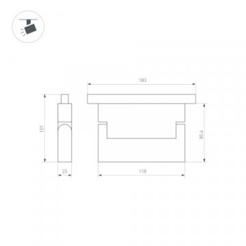 Трековый светодиодный светильник для магнитного шинопровода Arlight Mag-Orient-Laser-Fold-S195-6W Day4000 034618