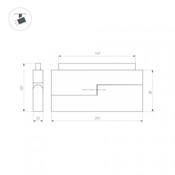 Трековый светодиодный светильник Arlight Mag-Orient-Laser-Fold-S230-12W Warm3000 034643(1)