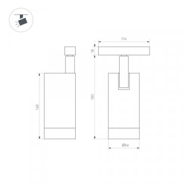 Трековый светодиодный светильник Arlight Mag-Orient-Spot-R65-20W Warm3000 037124