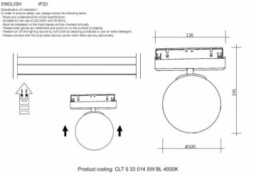 Трековый светодиодный светильник Crystal Lux Space CLT 0.33 014 5W BL 4000K
