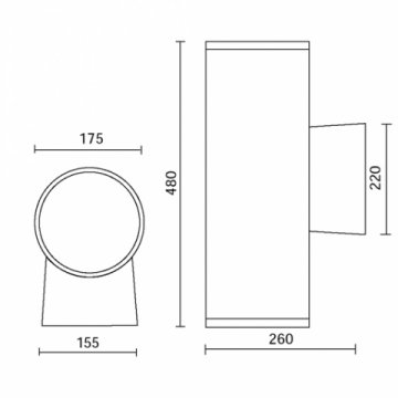 Уличный настенный светильник Side Doublelight E5043